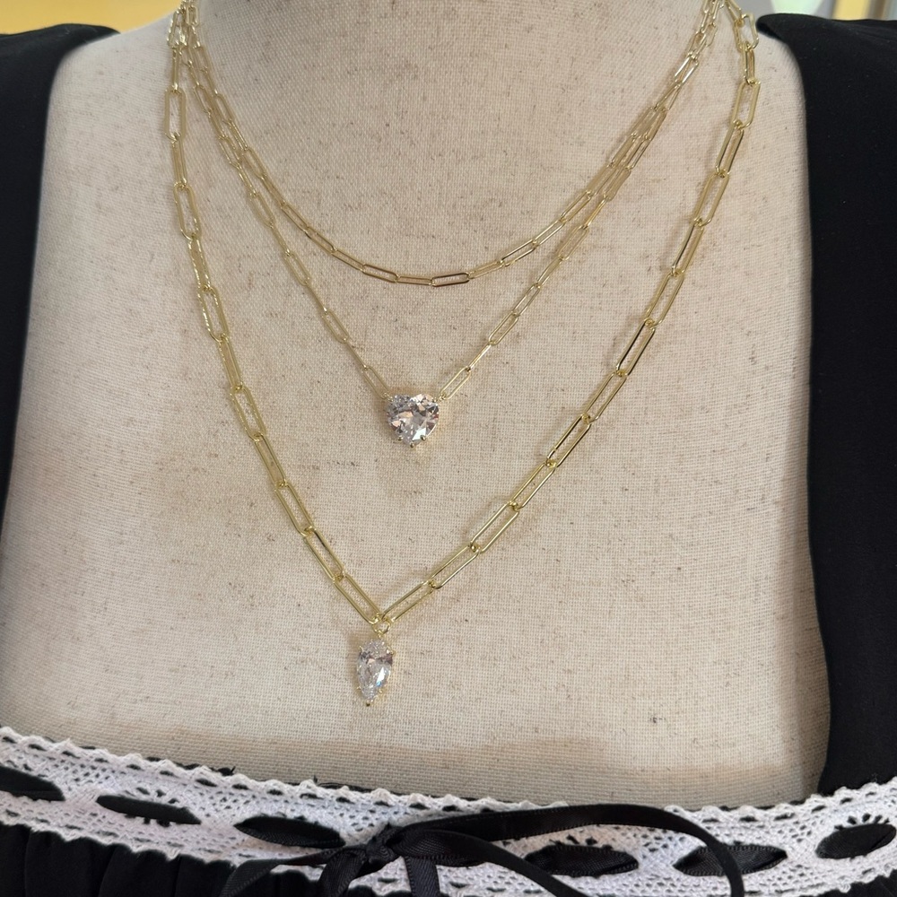 Melinda Maria Gold with Diamondette Pendant Necklace - Picture 11 of 12